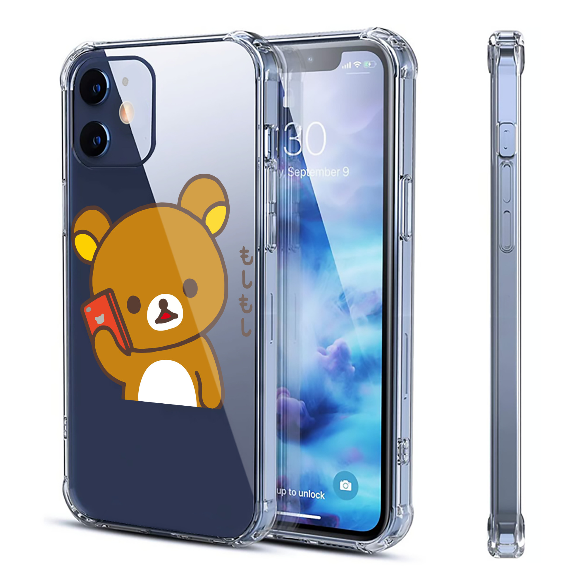 （画像用） リラックマ リラックマ キイロイトリ Rilakkuma Korilakkuma Kiiroitori 【iPhone 12シリーズ対応】透明スマホケース（クリアソフトケース）